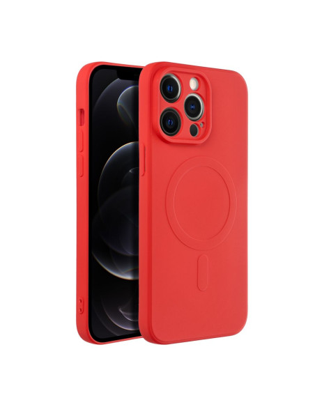 Coque MAG SILICONE compatible avec MagSafe pour IPHONE 14 Pro Max rouge