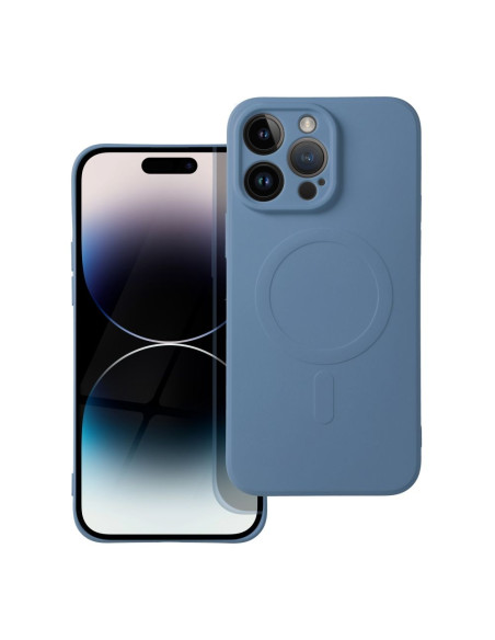 Coque MAG SILICONE compatible avec MagSafe pour IPHONE 14 Pro Max bleu