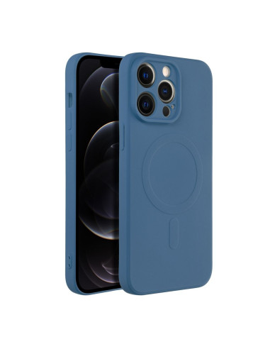 Coque MAG SILICONE compatible avec MagSafe pour IPHONE 14 Pro Max bleu