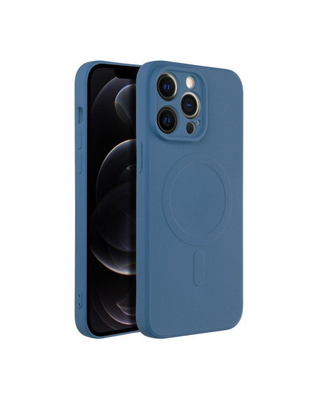 Coque MAG SILICONE compatible avec MagSafe pour IPHONE 14 Pro Max bleu
