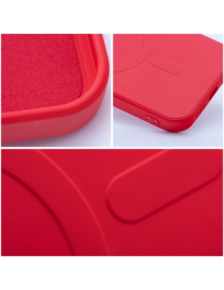 SILICONE MAG COVER compatible avec MagSafe pour IPHONE 14 rouge