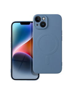 Coque MAG SILICONE compatible avec MagSafe pour IPHONE 14 bleu