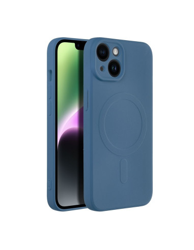 Coque MAG SILICONE compatible avec MagSafe pour IPHONE 14 bleu