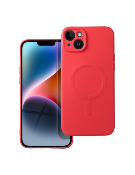 SILICONE MAG COVER compatible avec MagSafe pour IPHONE 14 Plus rouge