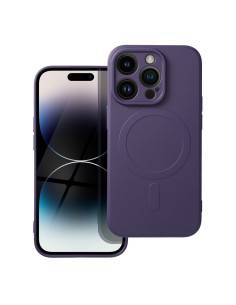 Coque SILICONE MAG COVER compatible avec MagSafe pour IPHONE 14 Pro violet foncé