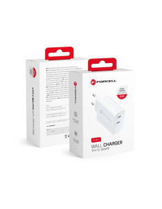 Chargeur secteur Forcell avec cable USB type C - 3A 35W avec fonctions de charge PD et Quick Charge 4.0