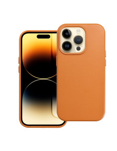 LEATHER MAG COVER case for IPHONE 14 Pro orange