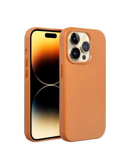 LEATHER MAG COVER case for IPHONE 14 Pro orange