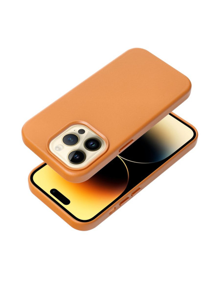 LEATHER MAG COVER case for IPHONE 14 Pro orange