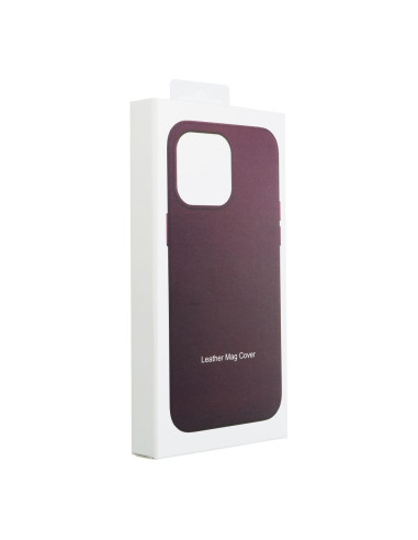 LEATHER MAG COVER case for IPHONE 14 dark violet