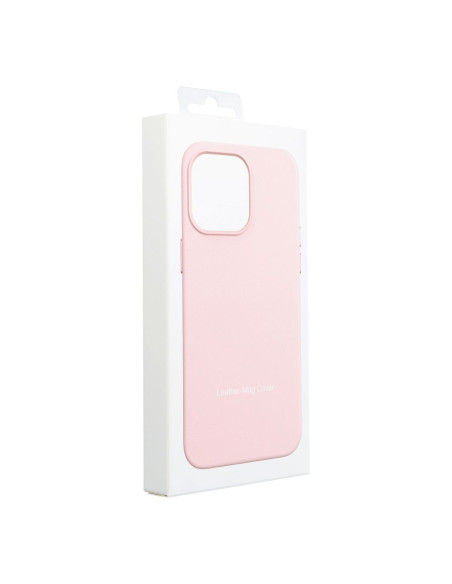 LEATHER MAG COVER case for IPHONE 14 Pro sand pink