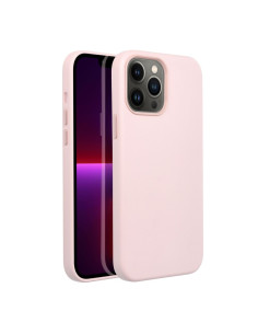 COUVERTURE MAG CUIR compatible avec MagSafe pour IPHONE 13 Pro Max rose 2