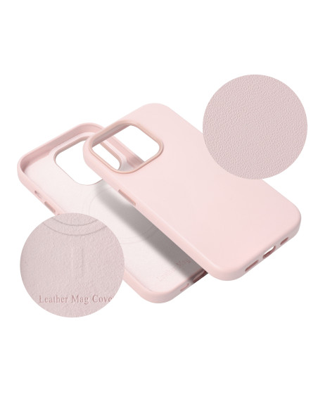 COUVERTURE MAG CUIR compatible avec MagSafe pour IPHONE 13 Pro Max rose