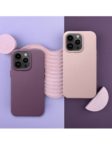 COUVERTURE MAG CUIR compatible avec MagSafe pour IPHONE 13 Pro Max rose
