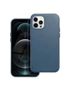 COUVERTURE MAG en CUIR compatible avec MagSafe pour IPHONE 12 Pro bleu