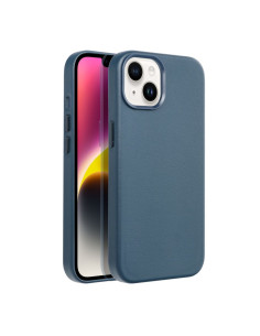 COUVERTURE MAG en CUIR compatible avec MagSafe pour IPHONE 14 bleu 2