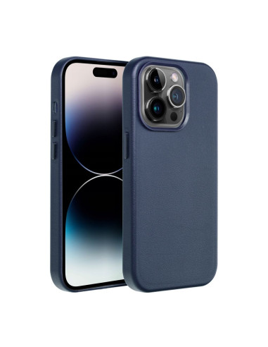 LEATHER MAG COVER case for IPHONE 14 Pro indigo blue