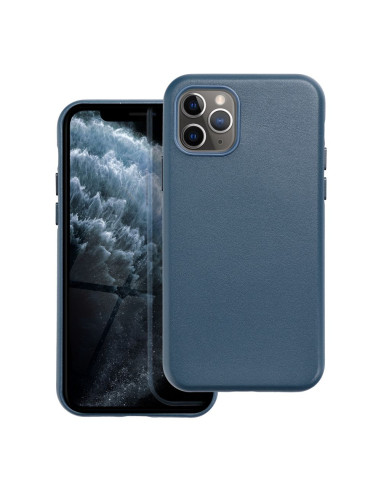 COUVERTURE MAG en CUIR compatible avec MagSafe pour IPHONE 11 Pro bleu