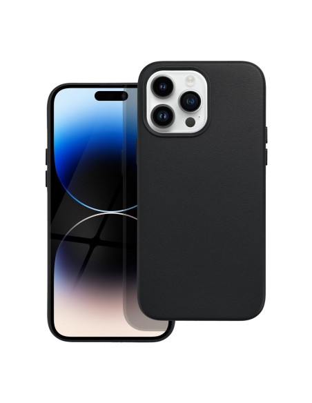 LEATHER MAG COVER case for IPHONE 14 Pro Max black