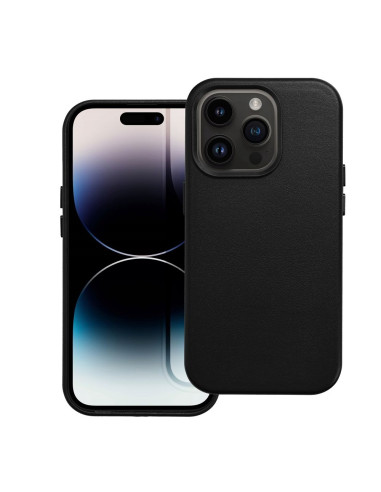COUVERTURE MAG en CUIR compatible avec MagSafe pour IPHONE 14 Pro noir