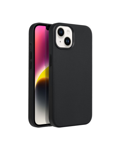 LEATHER MAG COVER case for IPHONE 14 black