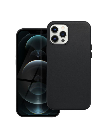 COUVERTURE MAG CUIR compatible avec MagSafe pour IPHONE 12 Pro Max noir