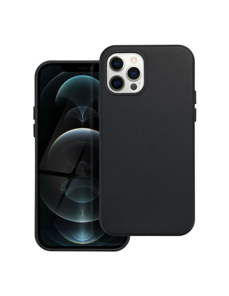 LEATHER MAG COVER case for IPHONE 12 Pro black