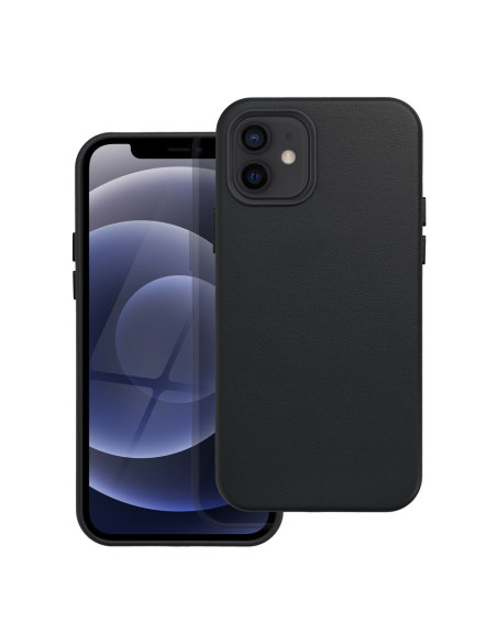 LEATHER MAG COVER case for IPHONE 12 black