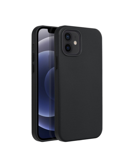 LEATHER MAG COVER case for IPHONE 12 black