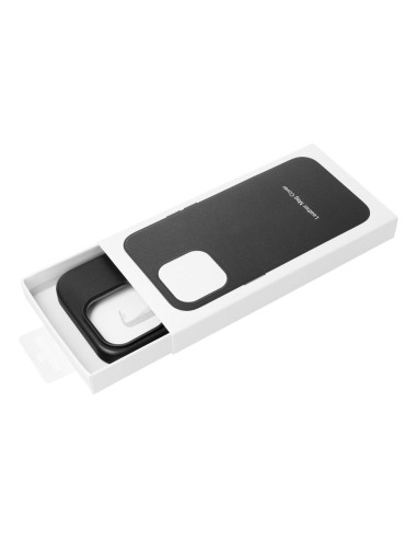 LEATHER MAG COVER case for IPHONE 12 black
