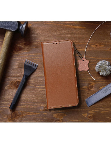 Étui en cuir SMART PRO pour SAMSUNG S23 marron