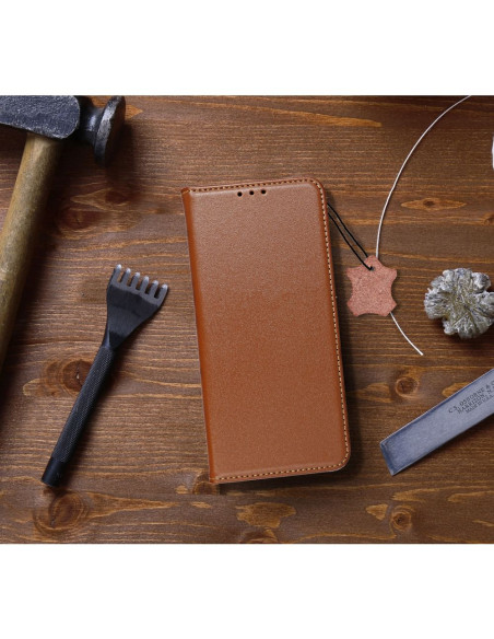 Étui en cuir SMART PRO pour SAMSUNG S23 marron