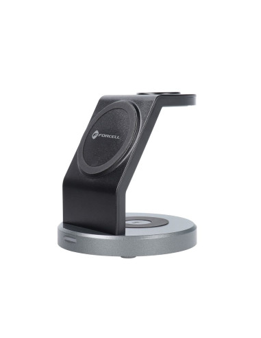 FORCELL wireless charger Qi 3in1 15W Solid Mag Charger support MagSafe black