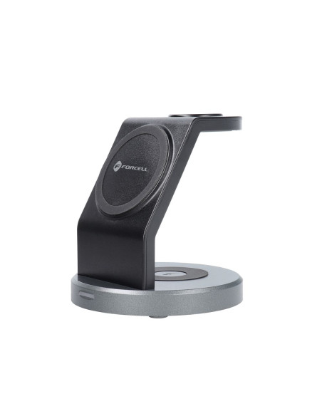 FORCELL wireless charger Qi 3in1 15W Solid Mag Charger support MagSafe black