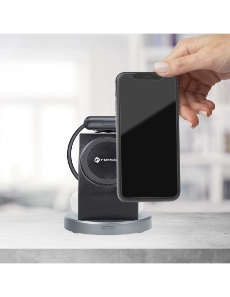 FORCELL wireless charger Qi 3in1 15W Solid Mag Charger support MagSafe black