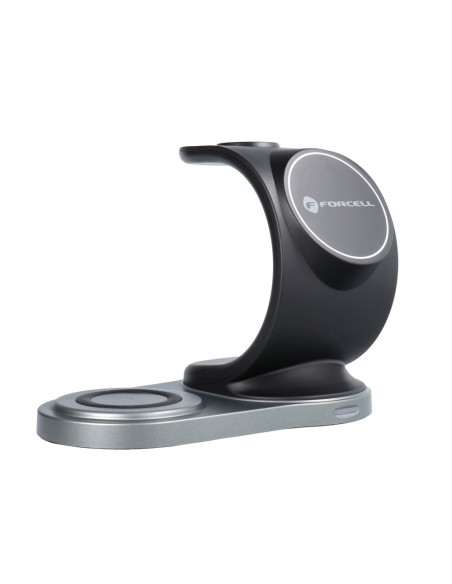 FORCELL 3in1 Qi inductive charger 15W Sail Mag Charger compatible avec MagSafe noir