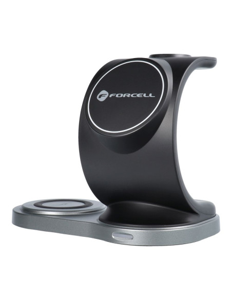 FORCELL 3in1 Qi inductive charger 15W Sail Mag Charger compatible avec MagSafe noir