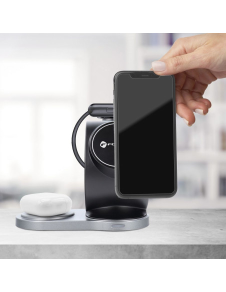 FORCELL 3in1 Qi inductive charger 15W Sail Mag Charger compatible avec MagSafe noir