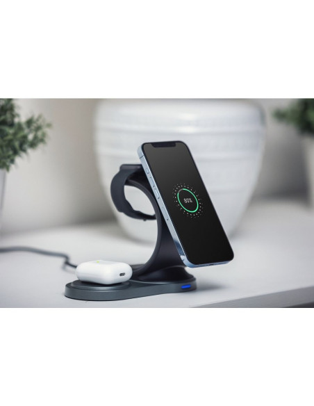 FORCELL 3in1 Qi inductive charger 15W Sail Mag Charger compatible avec MagSafe noir