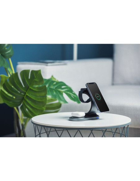 FORCELL 3in1 Qi inductive charger 15W Sail Mag Charger compatible avec MagSafe noir