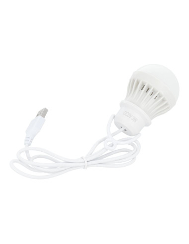 Ampoule LED USB lumière blanche 3W câble 1m 200lm