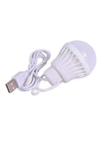 Ampoule LED USB lumière blanche 5W câble 1m 350lm