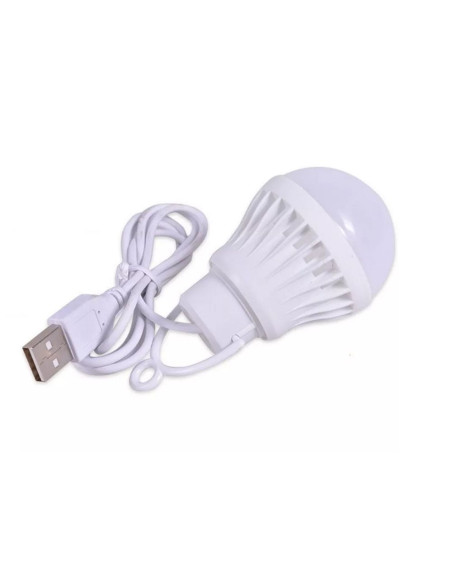 Ampoule LED USB lumière blanche 5W câble 1m 350lm