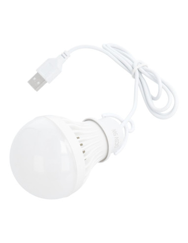 Ampoule LED USB lumière blanche 5W câble 1m 350lm
