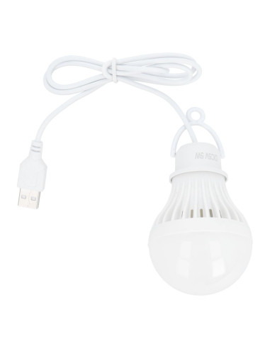 Ampoule LED USB lumière blanche 5W câble 1m 350lm