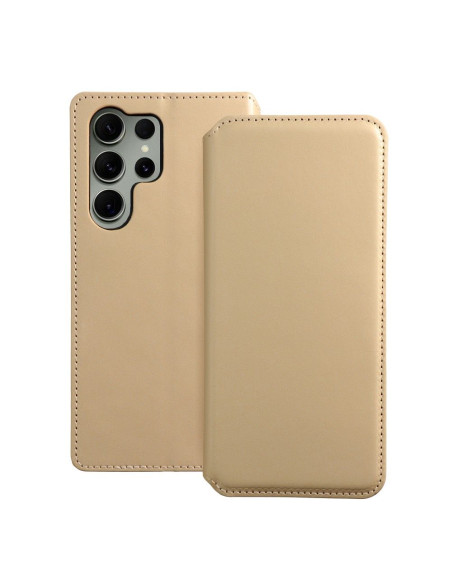 DUAL POCKET Book case for SAMSUNG S23 Ultra gold