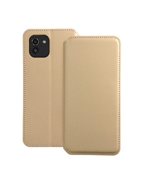 DUAL POCKET Book case for SAMSUNG A03 gold