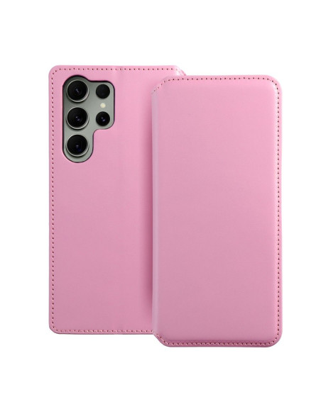DUAL POCKET Book case for SAMSUNG S23 Ultra light pink