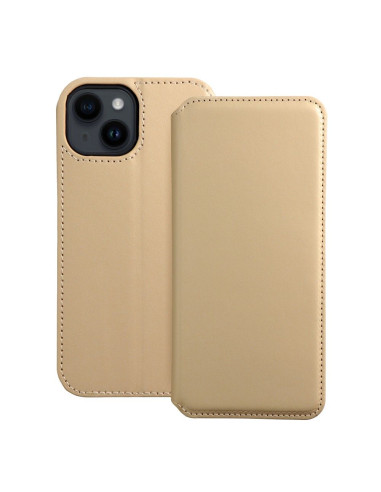 DUAL POCKET Book case for IPHONE 14 gold