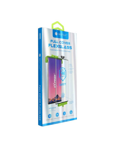 Bestsuit Verre trempé hybride flexible 5D Full Glue pour Samsung Galaxy S23 Ultra noir (Hot Bending) - lecteur fonctionnel